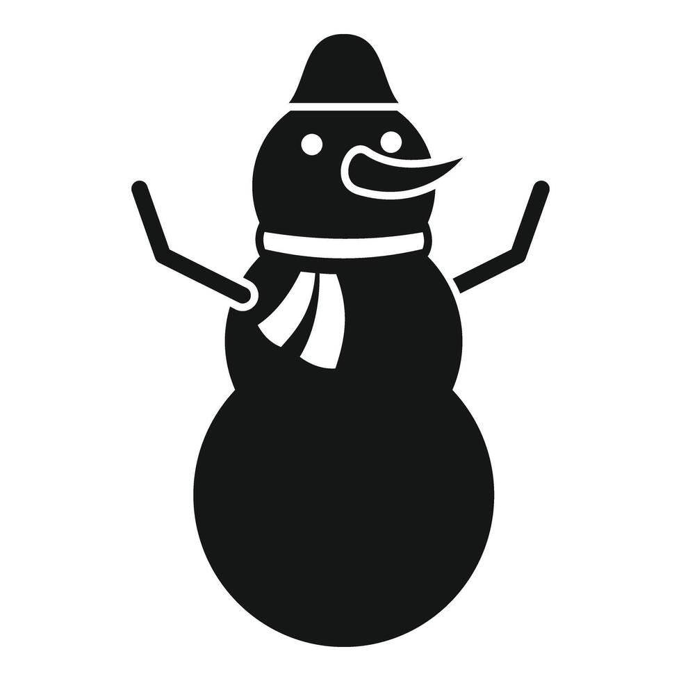 Projeto boneco de neve ícone simples vetor. fofa emoção adesivo vetor