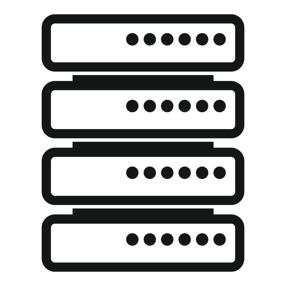 servidor dados equipamento ícone simples vetor. computador armazenamento vetor