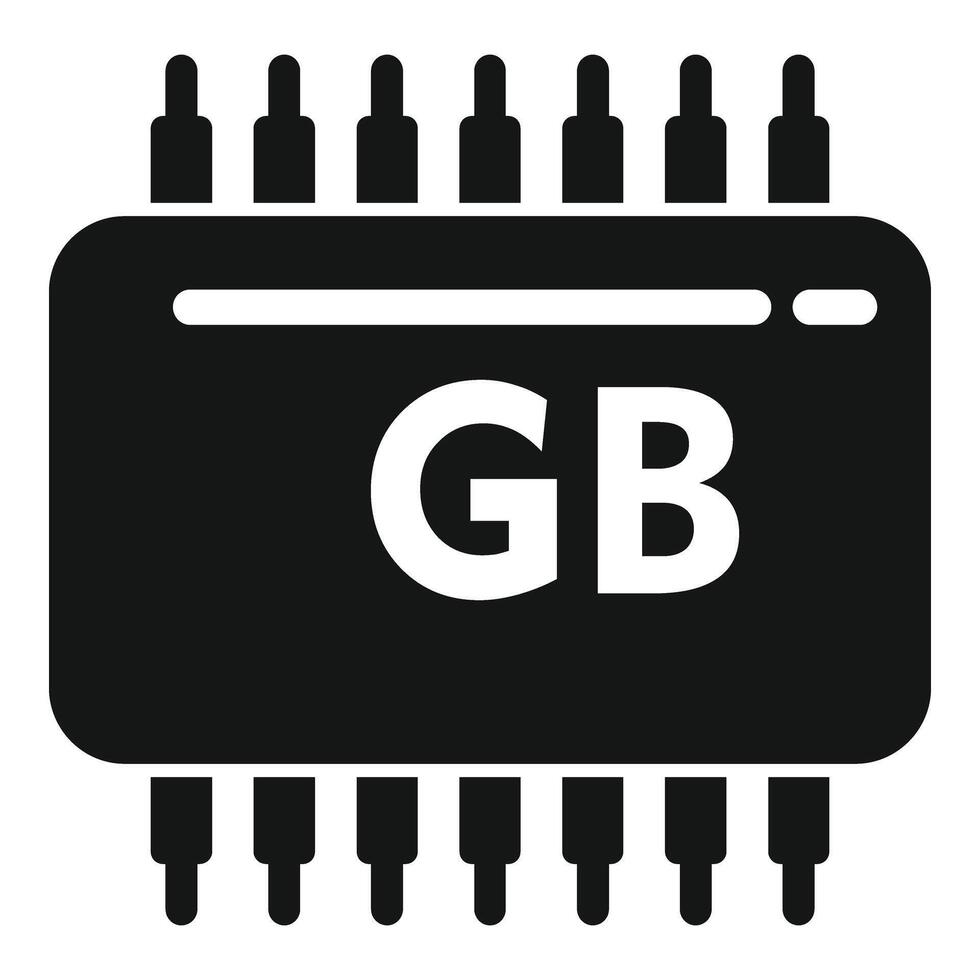 gb produtos esquema ícone simples vetor. micro lasca digital vetor