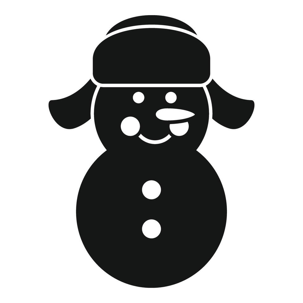 face sorrir boneco de neve ícone simples vetor. festivo estação vetor