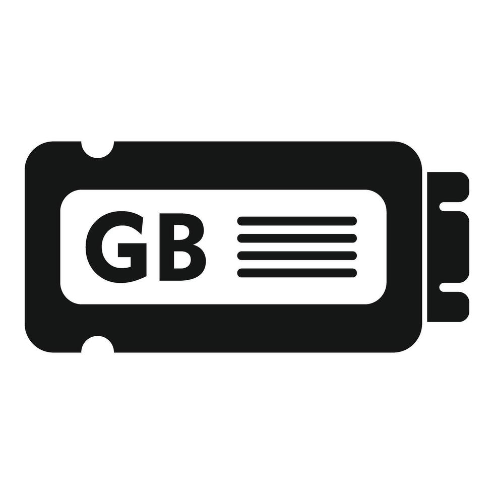 ssd gb memória ícone simples vetor. produtos byte vetor
