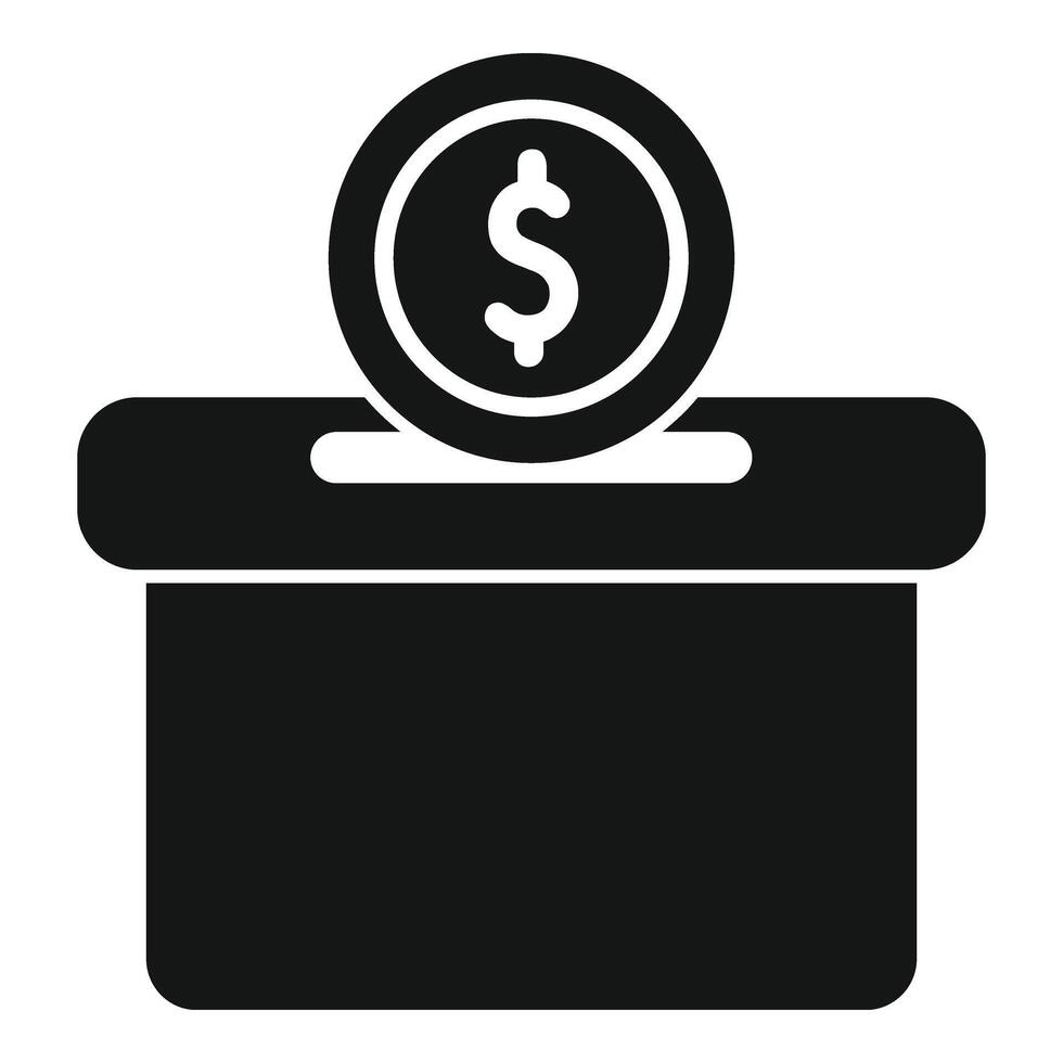Cuidado doar dinheiro caixa ícone simples vetor. Cuidado pessoas lucro vetor