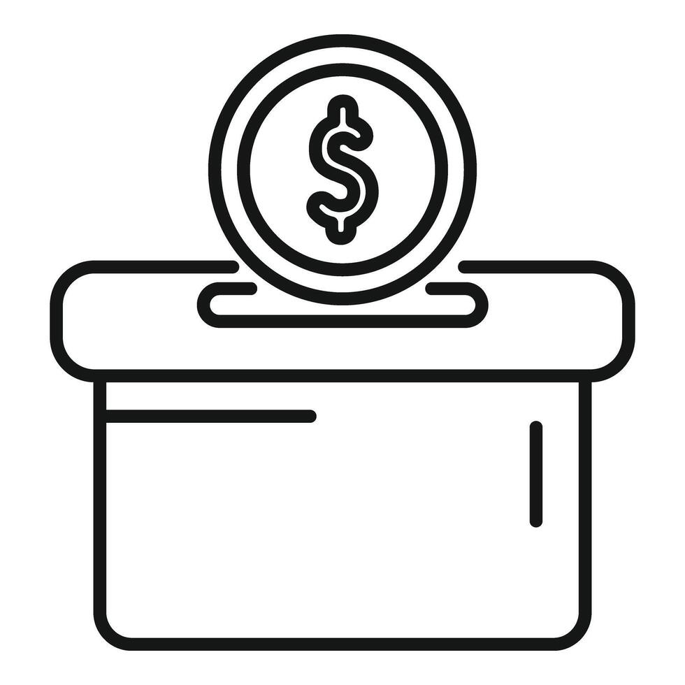 Cuidado doar dinheiro caixa ícone esboço vetor. Cuidado pessoas lucro vetor