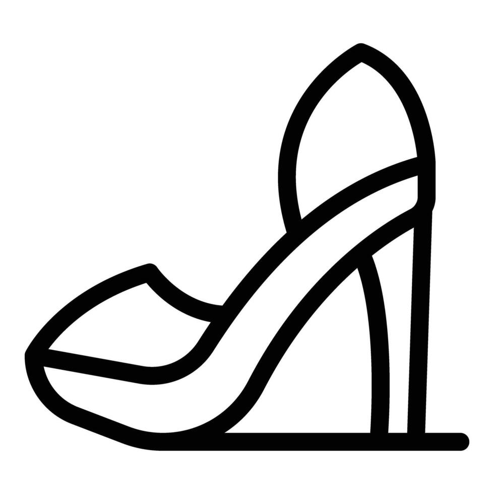 gracioso Alto calcanhares ícone esboço vetor. desenhador sapatos coleção vetor
