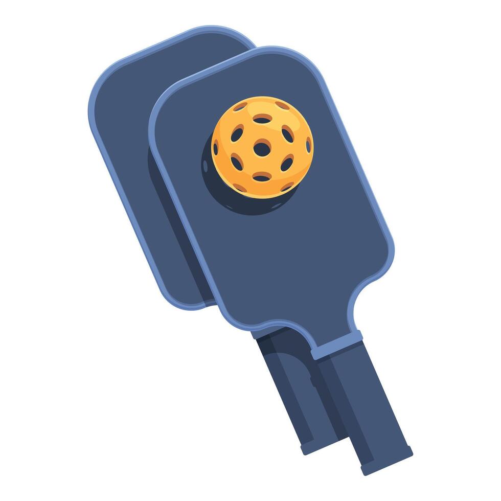azul remo esporte ícone desenho animado vetor. pickleball raquete vetor