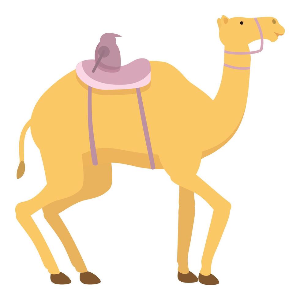 leste animal corre ícone desenho animado vetor. árabe deserto camelo vetor