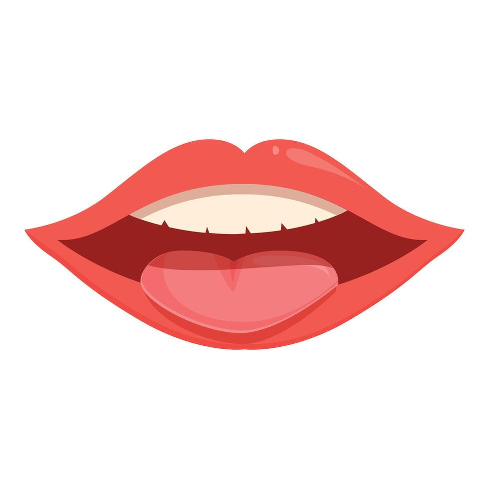 palavra conversa mulher ícone desenho animado vetor. vermelho sexy lábios vetor