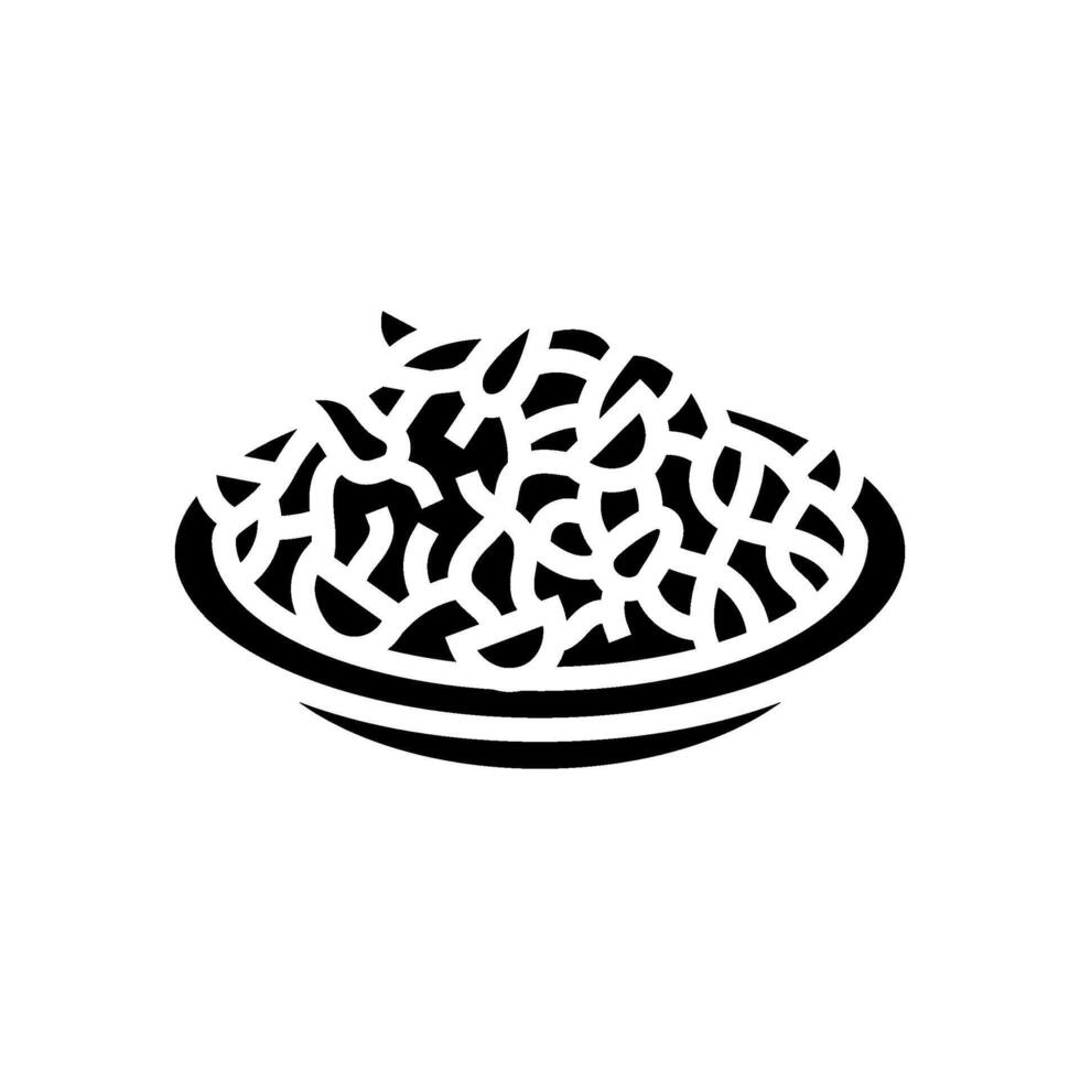mamão salada tailandês cozinha glifo ícone vetor ilustração