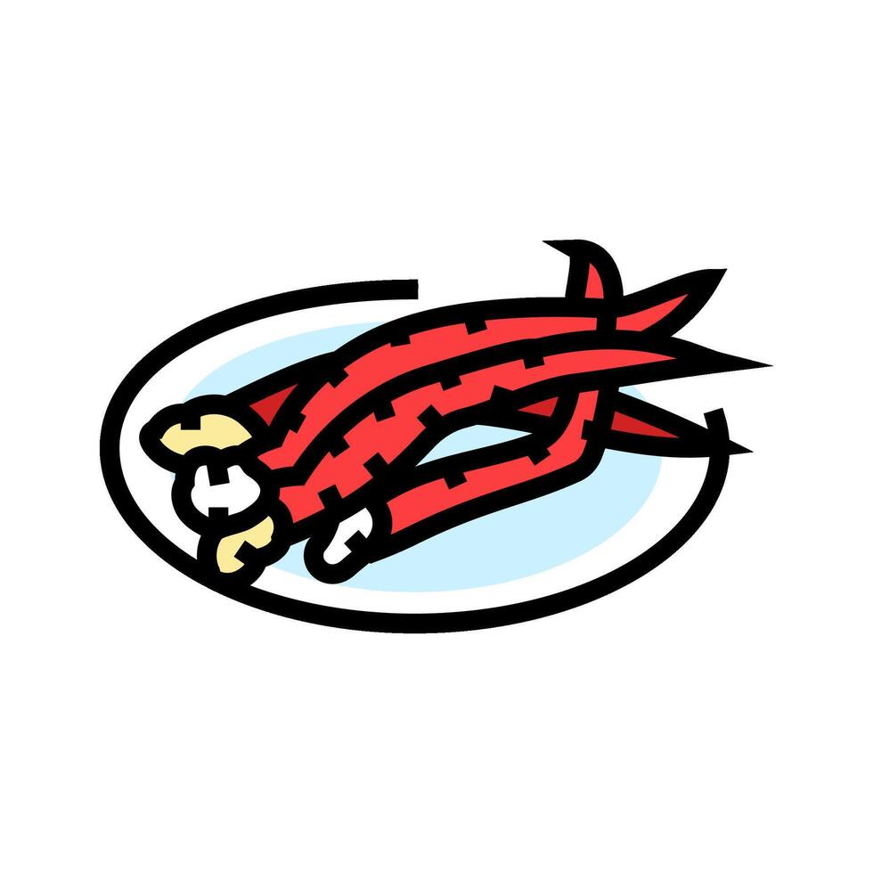 caranguejo pernas mar cozinha cor ícone vetor ilustração