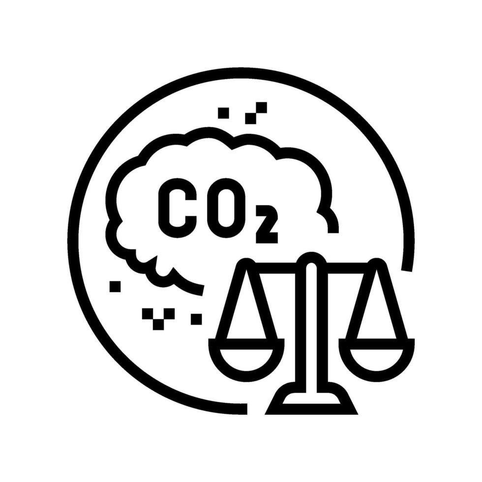 carbono emissão limites energia política linha ícone vetor ilustração