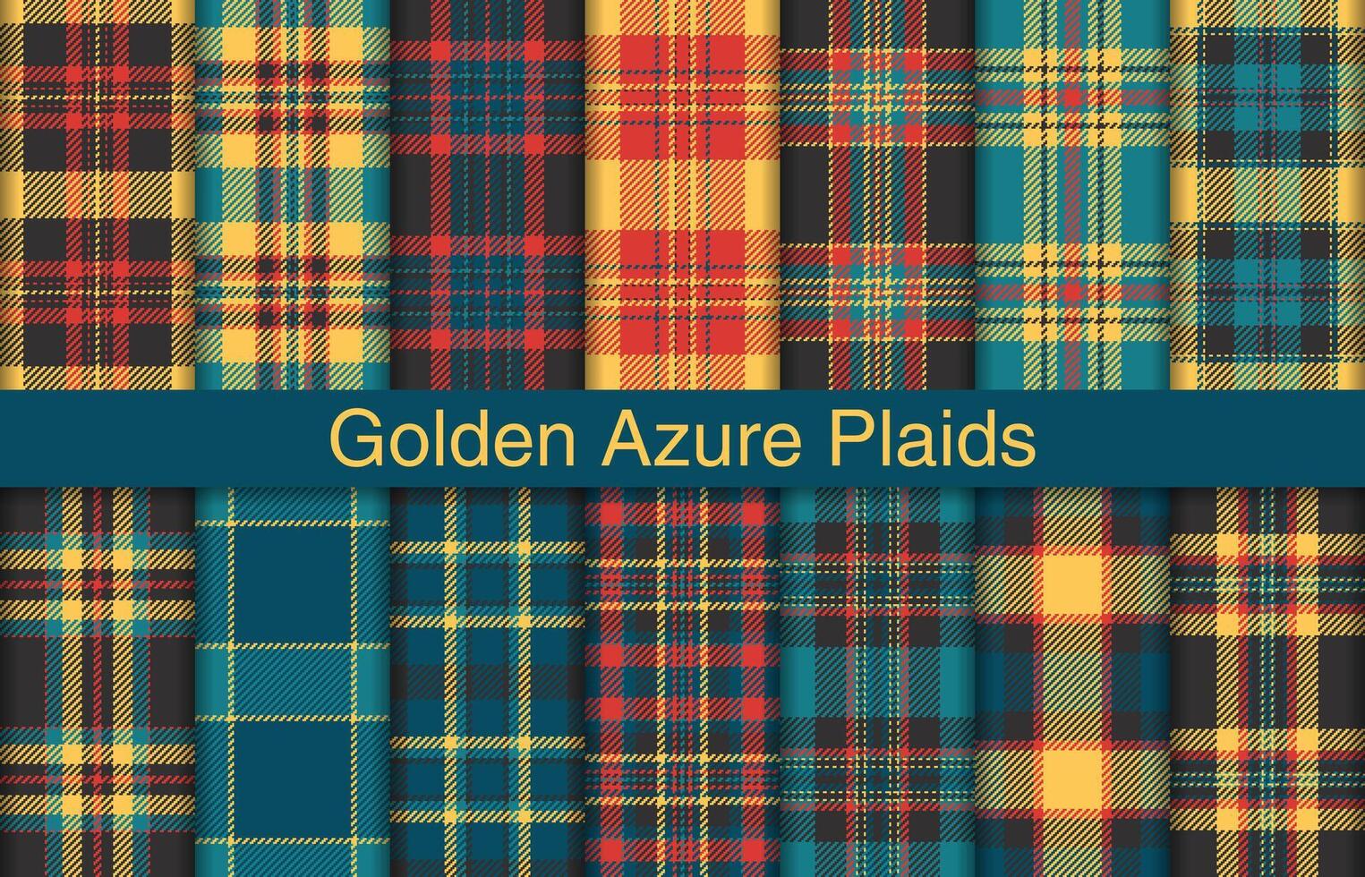 dourado xadrez Pacotes, têxtil projeto, xadrez tecido padronizar para camisa, vestir, terno, invólucro papel imprimir, convite e presente cartão. vetor