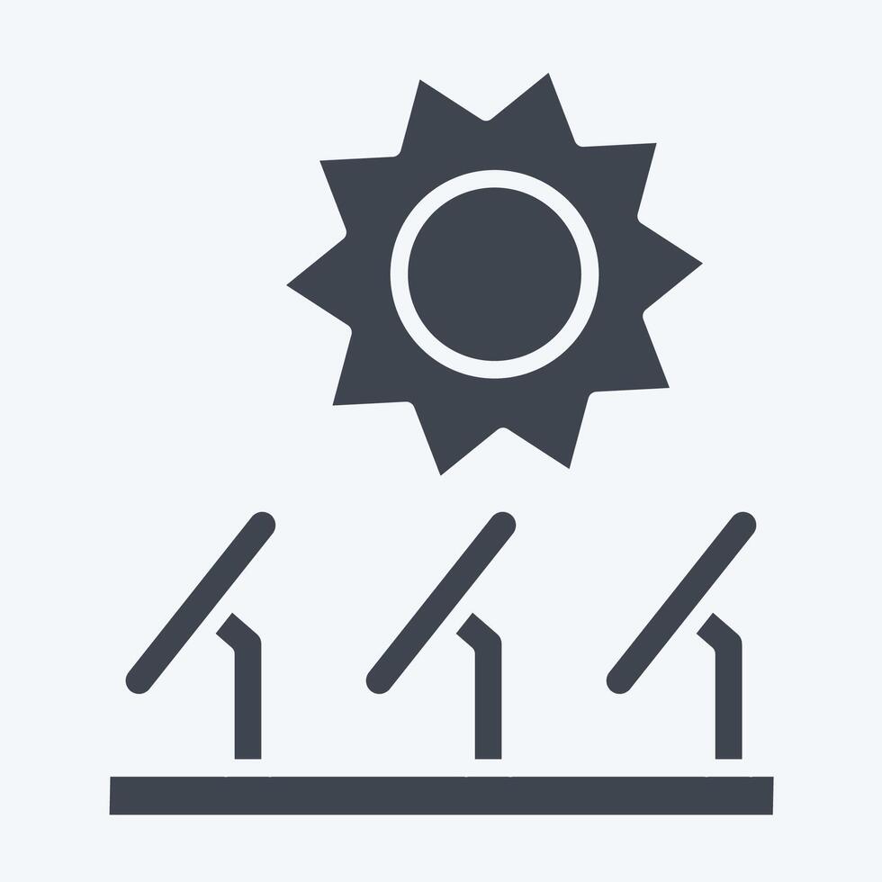 ícone solar plantar. relacionado para solar painel símbolo. glifo estilo. simples Projeto ilustração. vetor