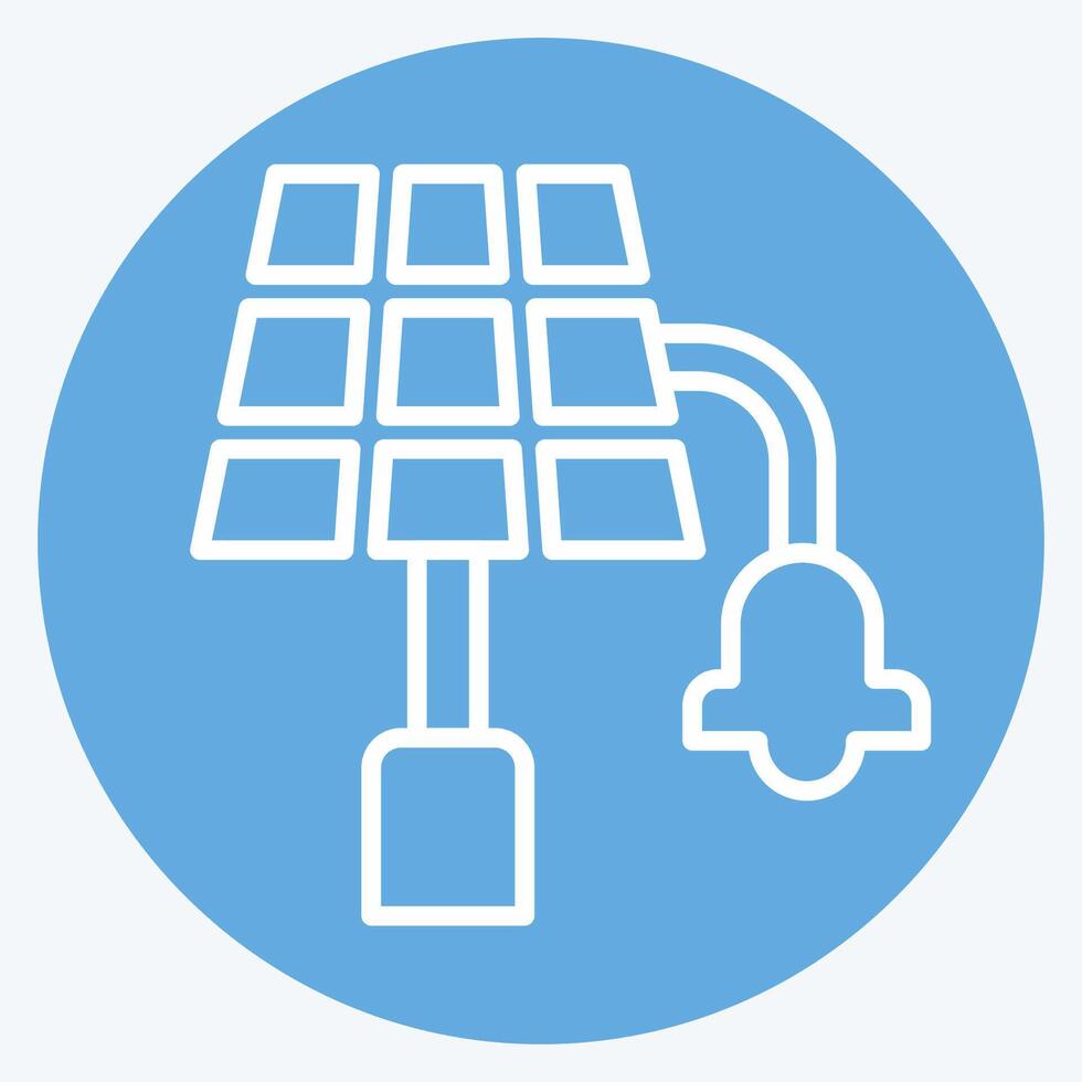 ícone solar rua claro. relacionado para solar painel símbolo. azul olhos estilo. simples Projeto ilustração. vetor