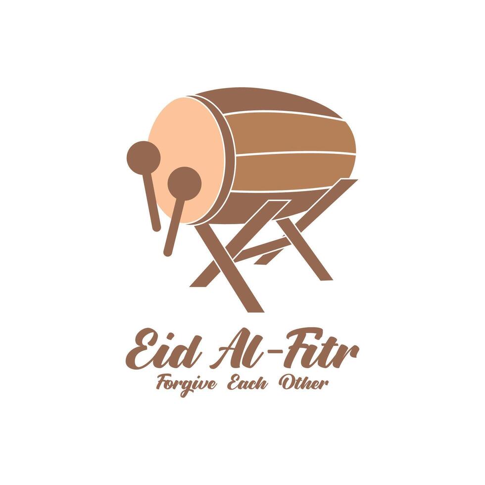 eid al fitr Mubarak logotipo Projeto com a conceito do lanternas e mesquitas. logotipo para saudações, amizade, muçulmanos e celebração vetor