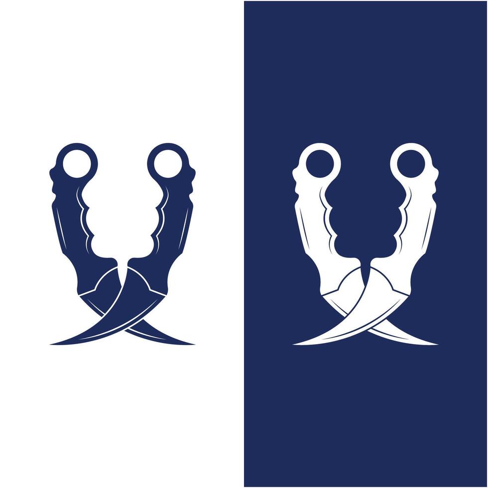 karambit faca vetor logotipo, indonésio tradicional armas