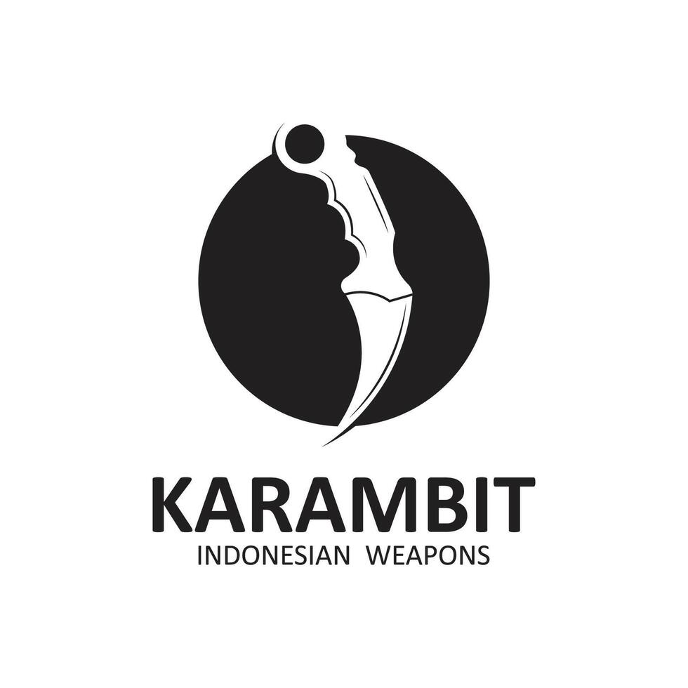 karambit faca vetor logotipo, indonésio tradicional armas