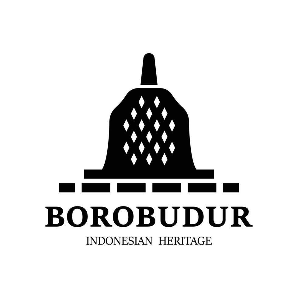 simples borobudur têmpora logotipo vetor projeto, stupa do borobudur pedra têmpora indonésio herança silhueta logotipo Projeto