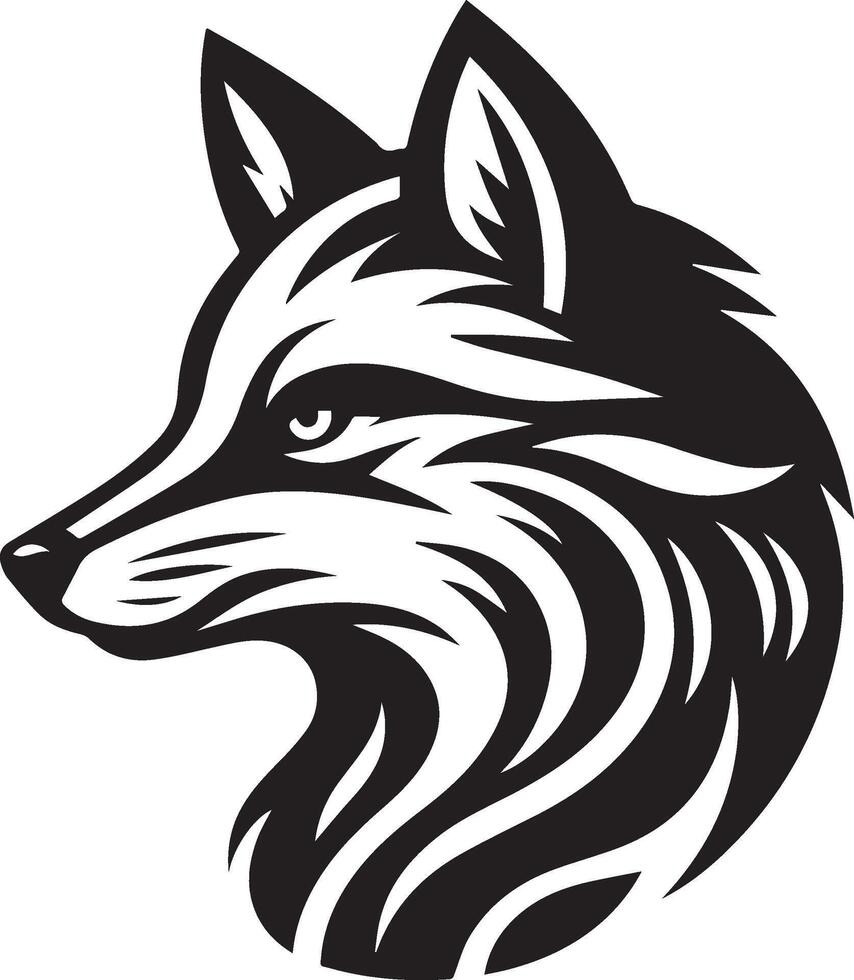 minimalista Preto e branco Lobo cabeça abstrato vetor ilustração logotipo Projeto