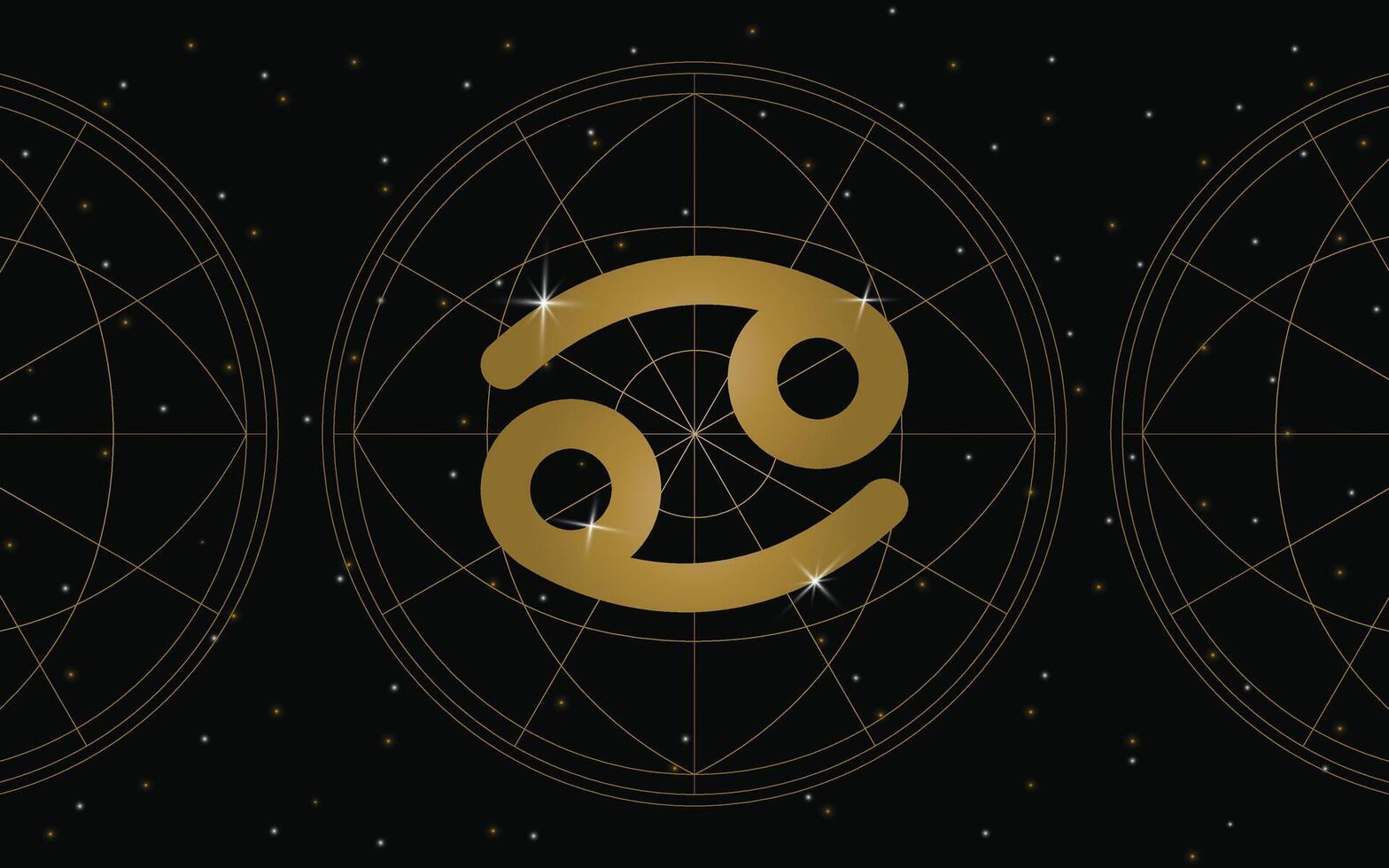 Câncer horóscopo símbolo, astrologia ícone, Câncer é a quarto astrológico placa dentro a zodíaco. com estrelas e galáxia fundo vetor