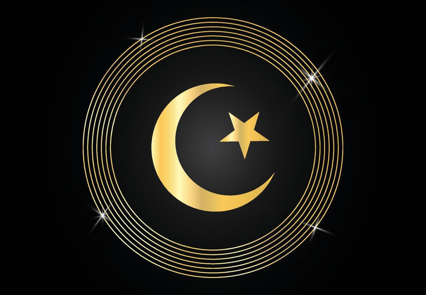 a Estrela e crescente lua símbolo do islamismo islâmico ícone para mesquita ou Ramadhan bandeira vetor