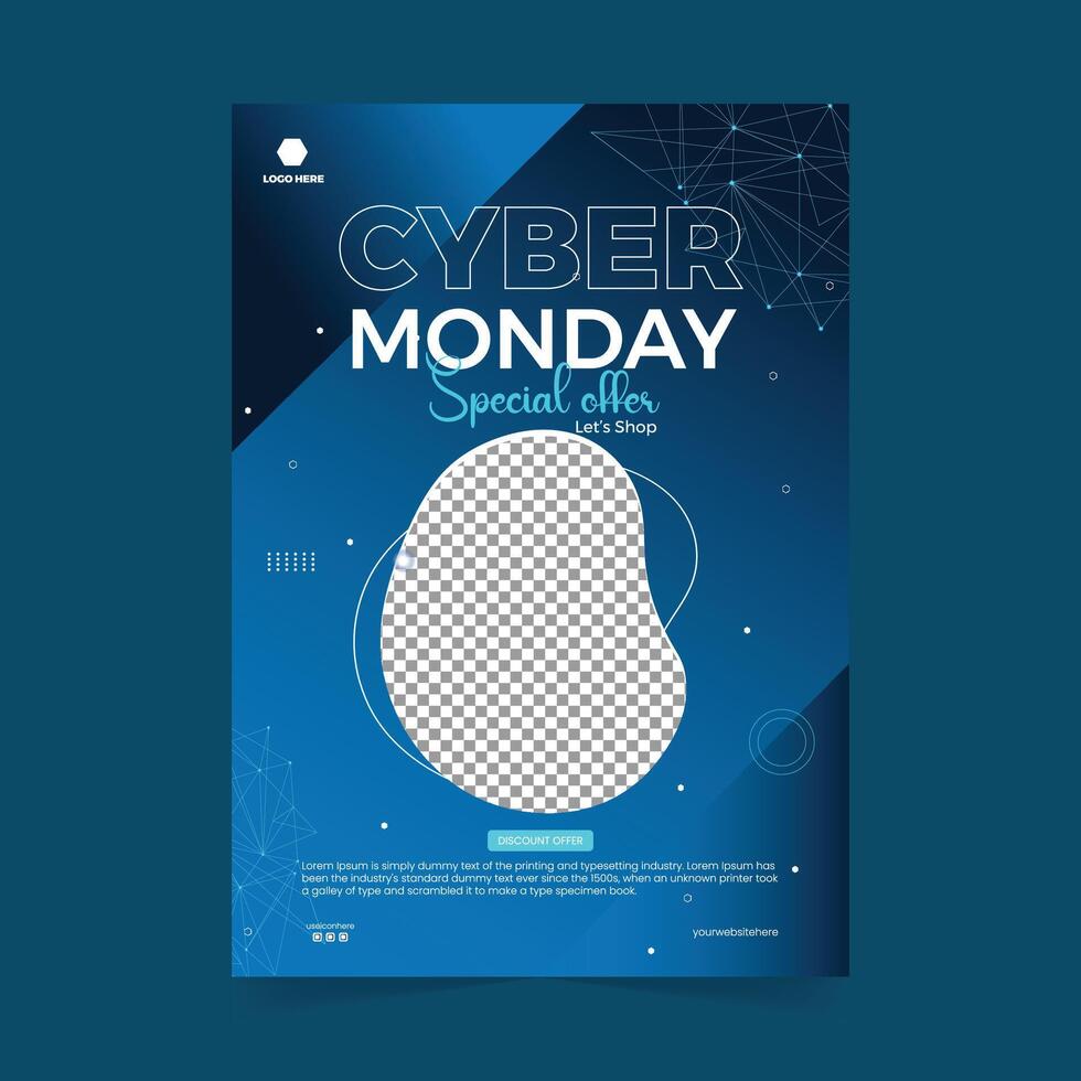 moderno vetor cyber Segunda-feira tecnologia folheto modelo