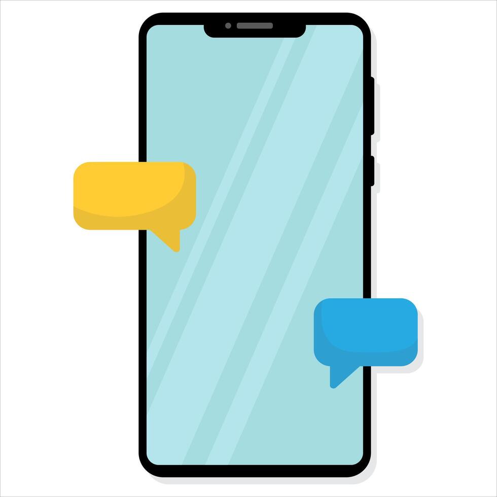 Smartphone plano ilustração. mensagem dentro mensageiro. vetor ilustração.