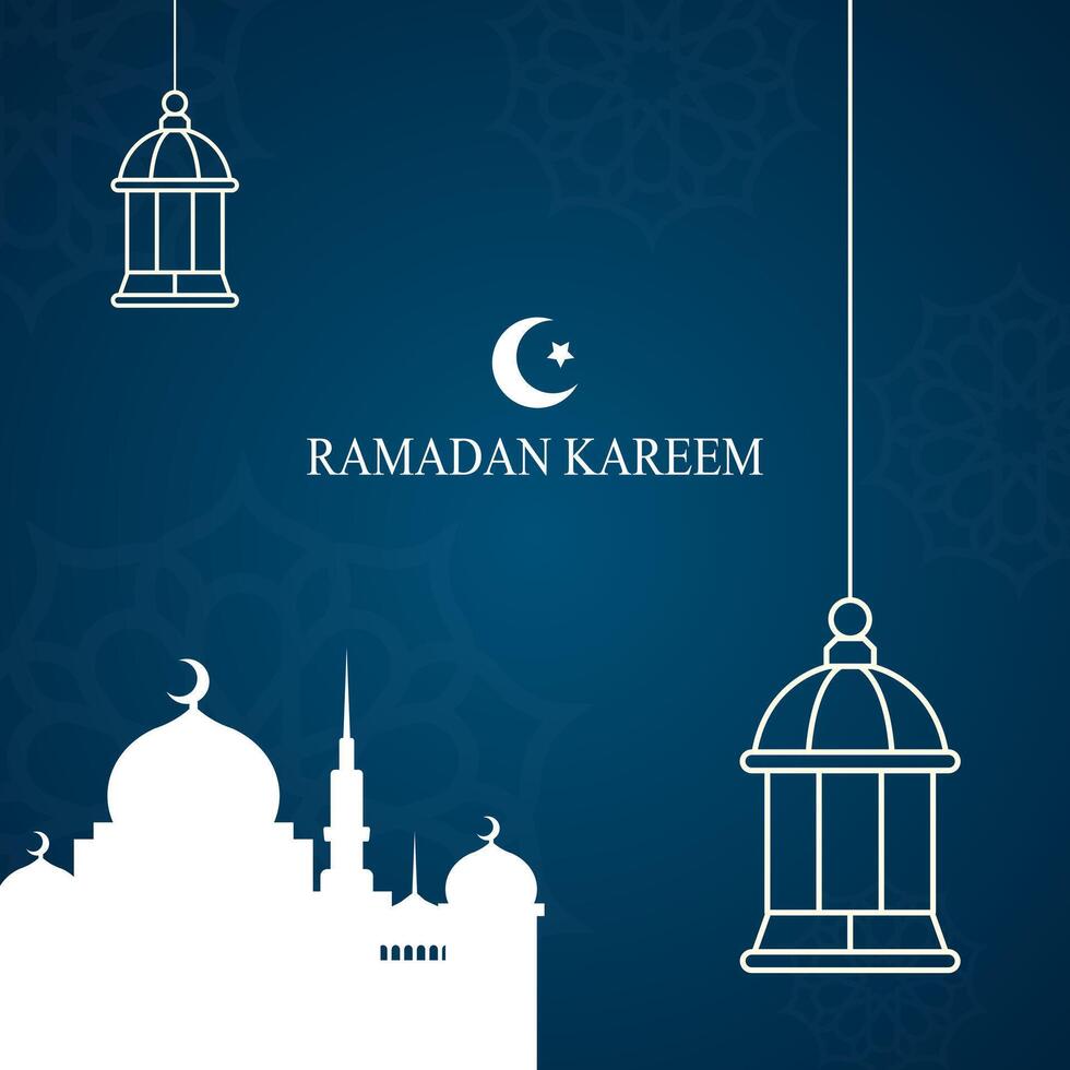 Ramadã social meios de comunicação postar modelo Projeto , elegante quadrado cobrir com árabe enfeite vetor