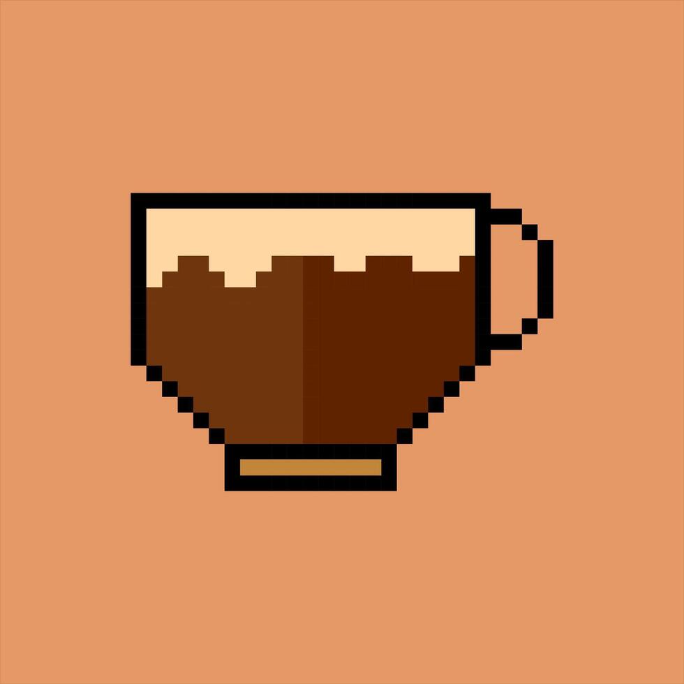 café arte de pixel ícone Projeto ilustração vetor