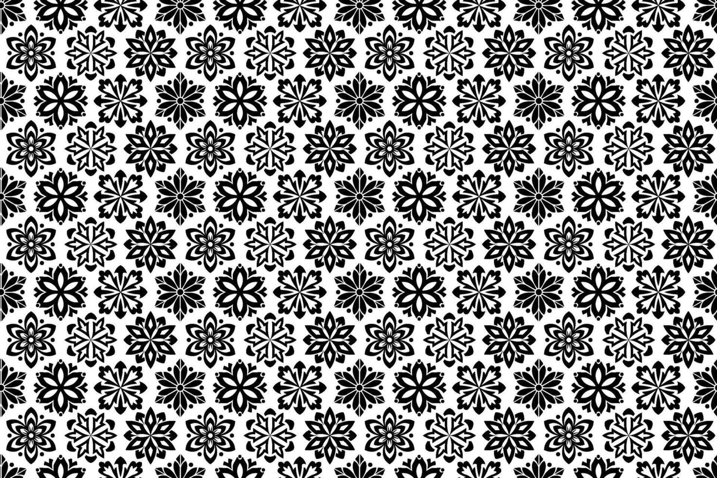 Preto e branco floral padronizar. abstrato desatado recorrente padronizar com estilizado flores vetor