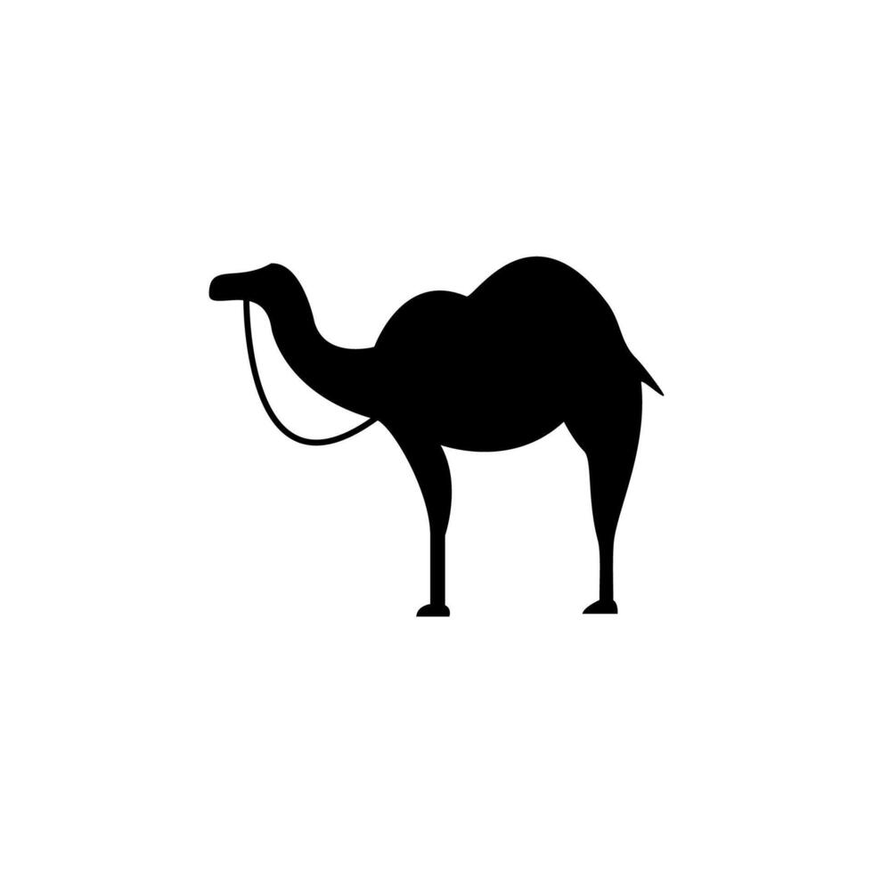 camelo sólido Projeto estilo ícone. simples árabe deserto animal vetor ilustração.