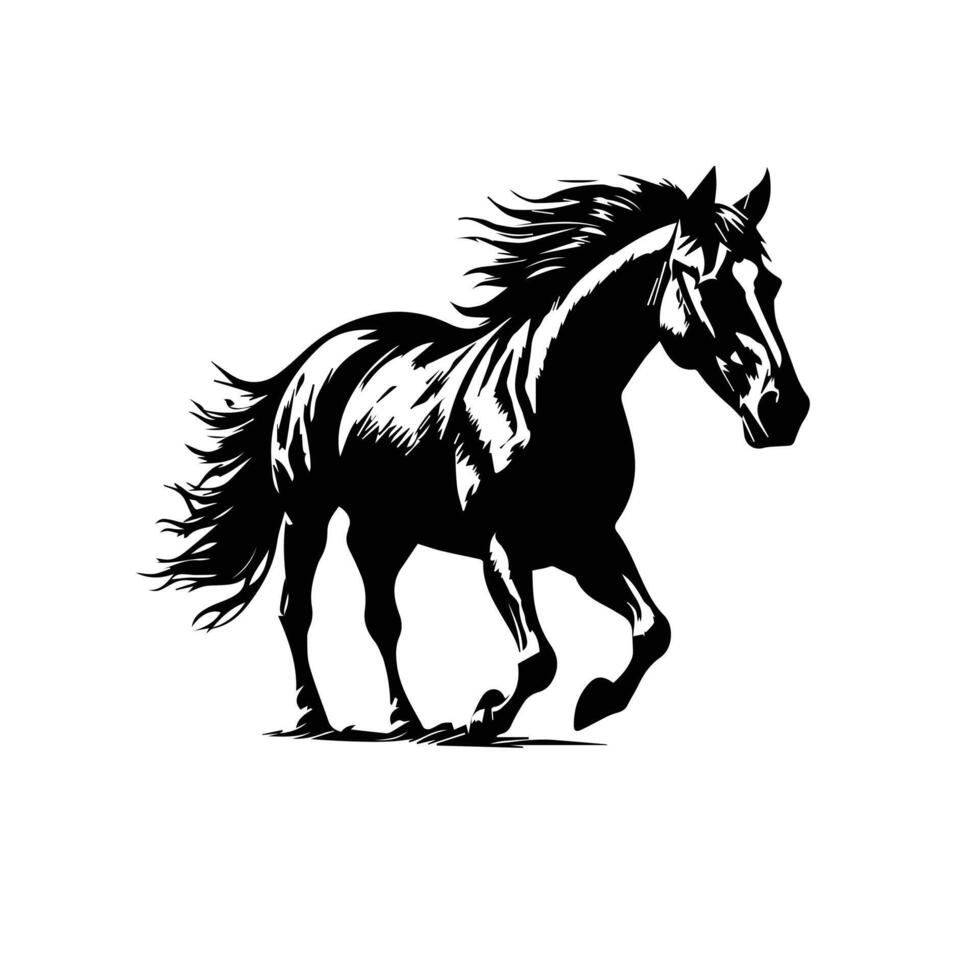cavalo silhueta animal Preto cavalos gráfico vetor ilustração