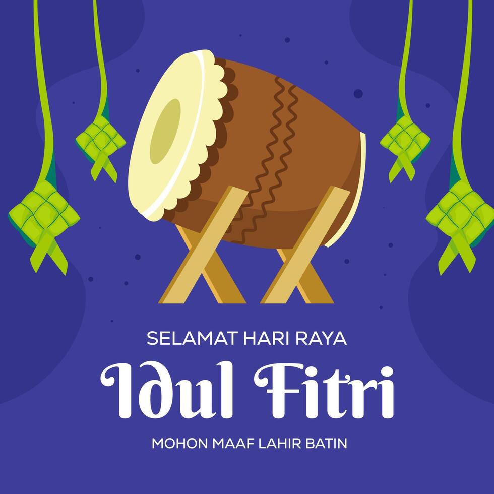 plano vetor Projeto hari raya idul fitri ilustração. tradução feliz eid al fitr