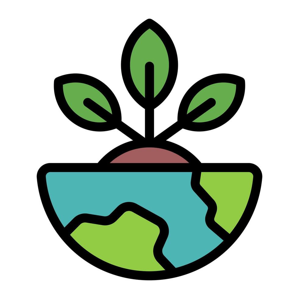reflorestamento meio Ambiente dia simples linha ícone símbolo vetor