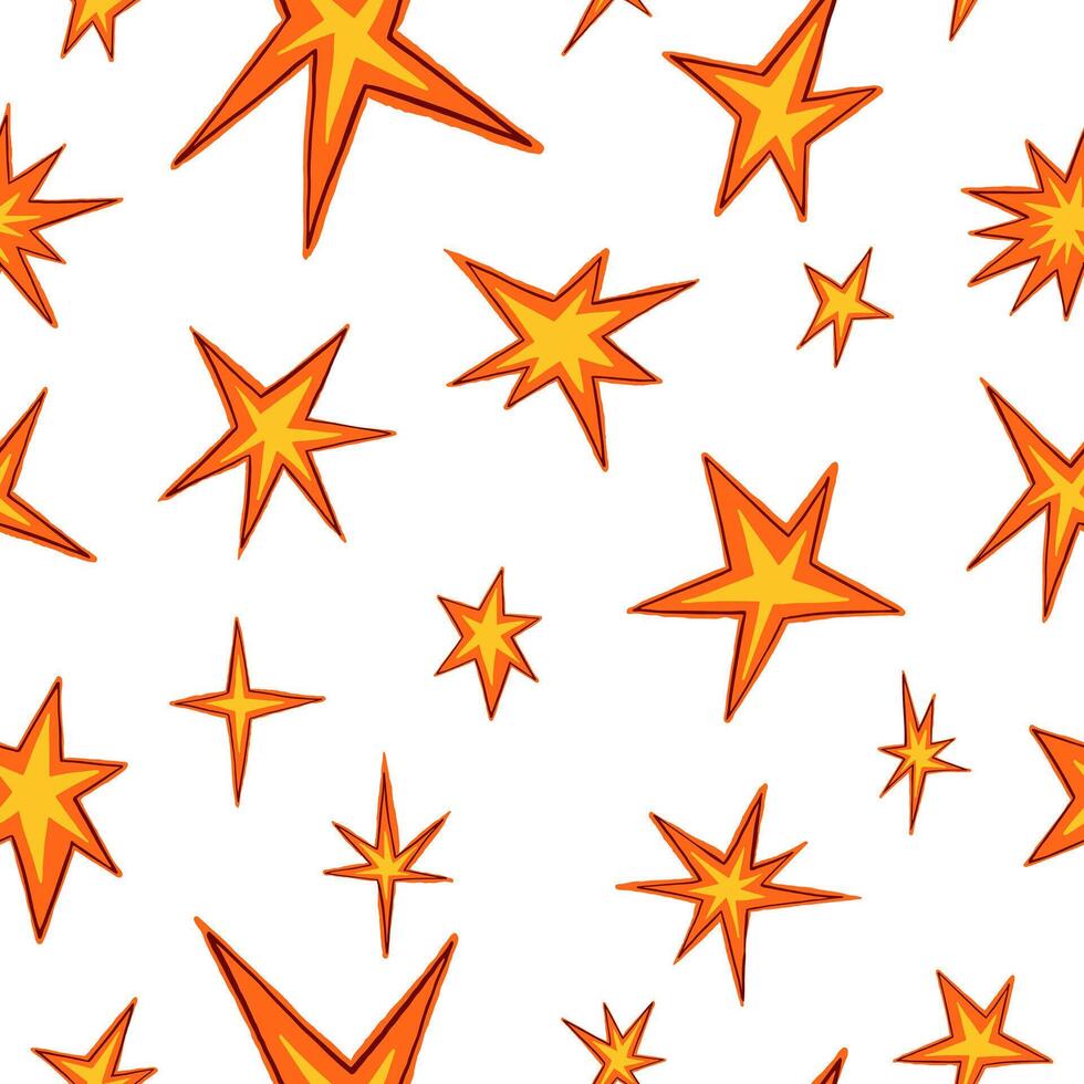 brilhante enfeite do estrelas formas. abstrato vetor desatado padronizar. Projeto para imprimir, invólucro papel, têxtil, papeis de parede, fundo, decoração.