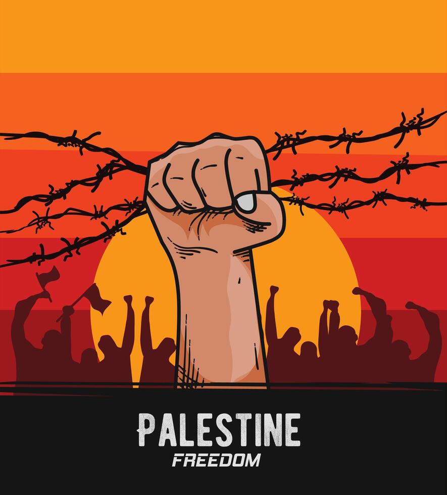 vetor do Aumentar mão para Palestina liberdade campanha, perfeito para imprimir, vestuário, etc