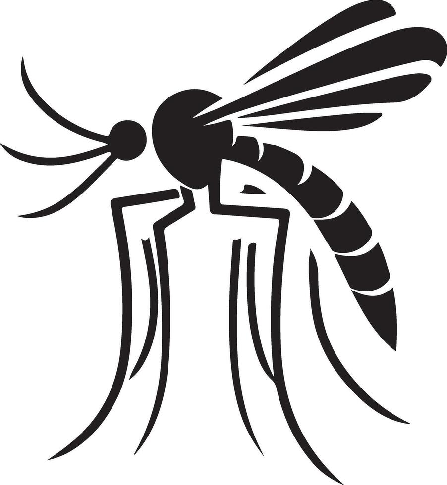 mínimo mosquito logotipo conceito, clipart, símbolo, Preto cor silhueta, branco fundo 17 vetor