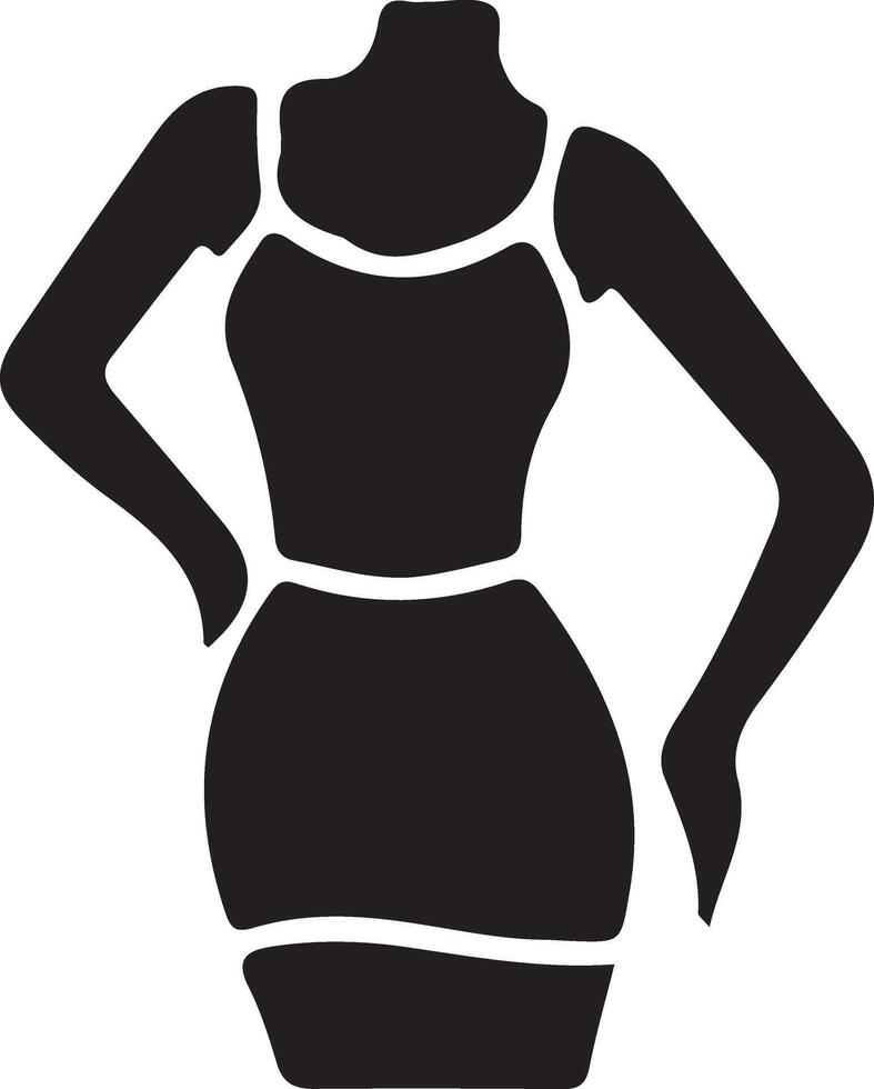 mínimo fêmea avental vetor ícone silhueta, clipart, símbolo, Preto cor silhueta 14