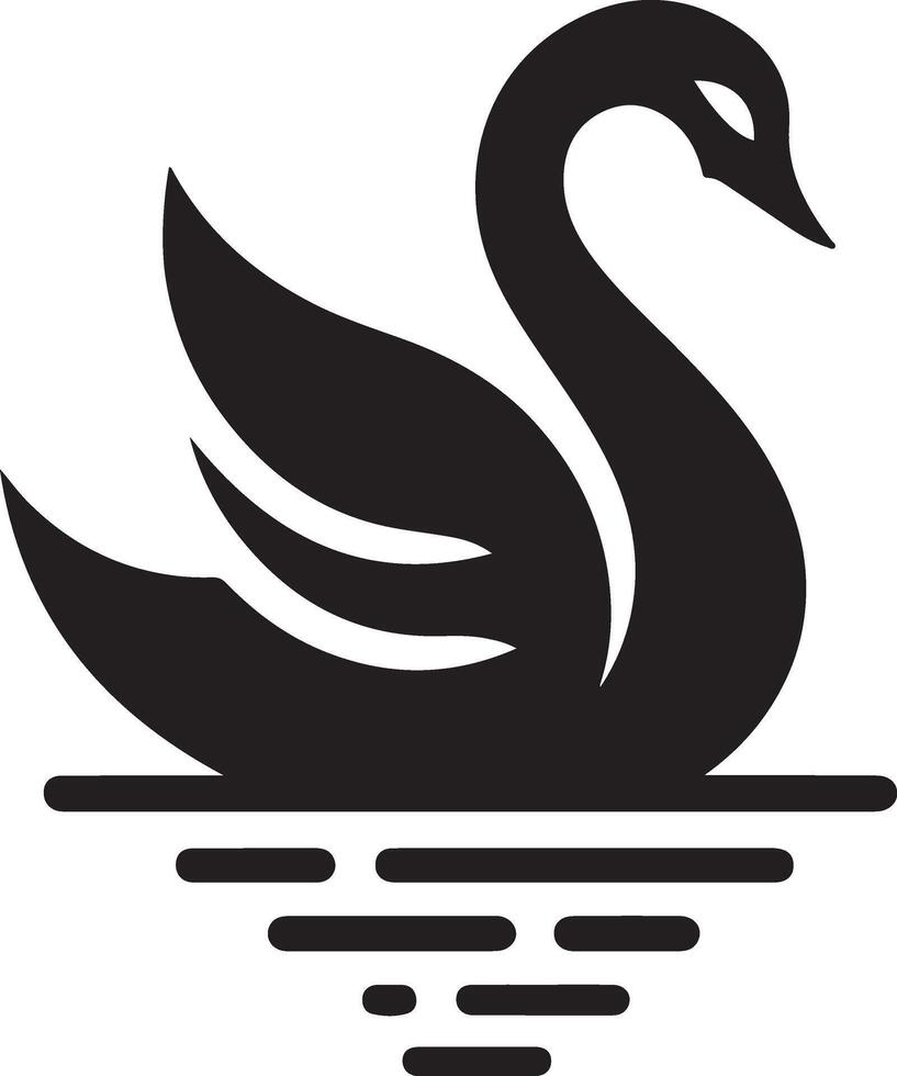 cisne logotipo vetor ícone, plano símbolo, Preto cor silhueta, branco fundo 11