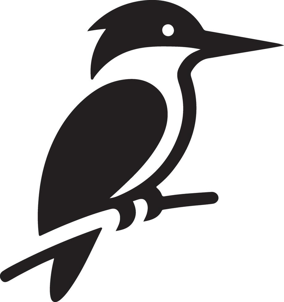 martinho pescatore pássaro vetor arte ícone, clipart, símbolo, Preto cor silhueta, branco fundo 36