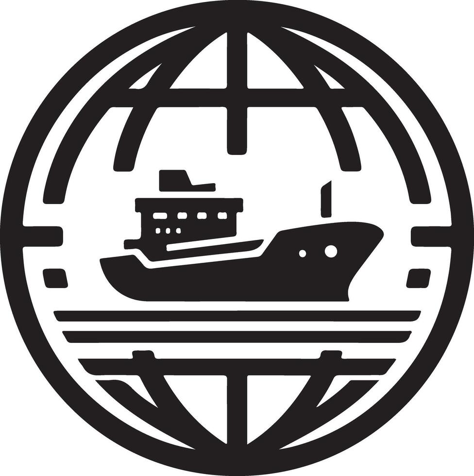 mínimo internacional Remessa petroleiro navio debaixo volta forma logotipo vetor ícone 3