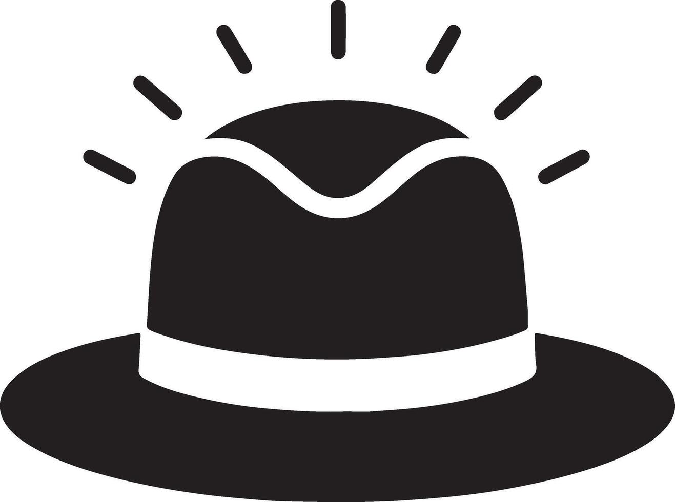 mínimo retro chapéu ícone, clipart, símbolo, Preto cor silhueta 16 vetor
