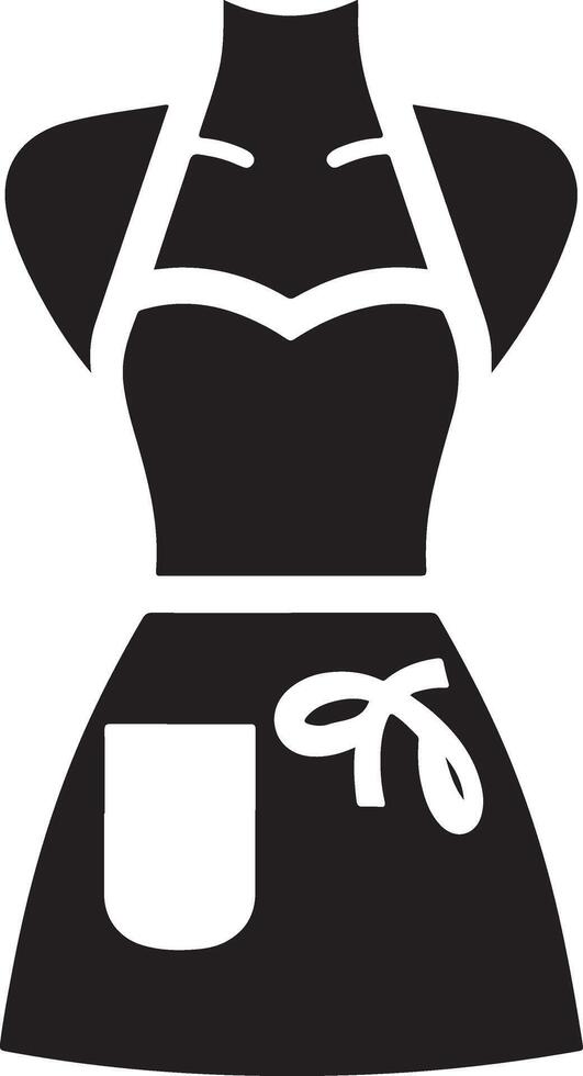 mínimo fêmea avental vetor ícone silhueta, clipart, símbolo, Preto cor silhueta 13