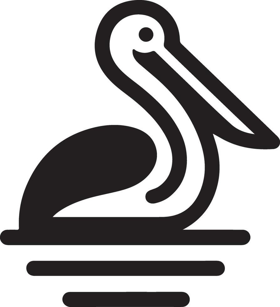 mínimo pelicano vetor ícone, plano símbolo, Preto cor silhueta, branco fundo 12