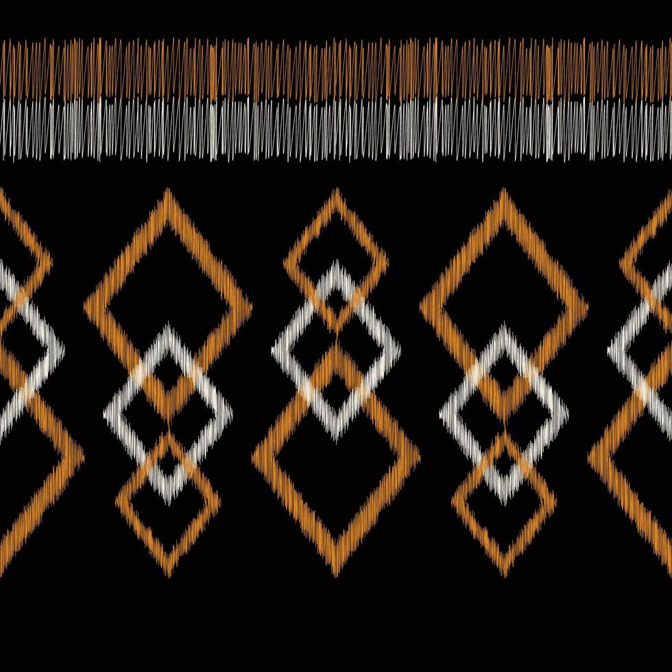 tradicional étnico ikat motivo tecido fundo padronizar geométrico .africano ikat bordado étnico oriental padronizar Preto fundo papel de parede. abstrato, vetor, ilustração.textura, quadro, decoração. vetor