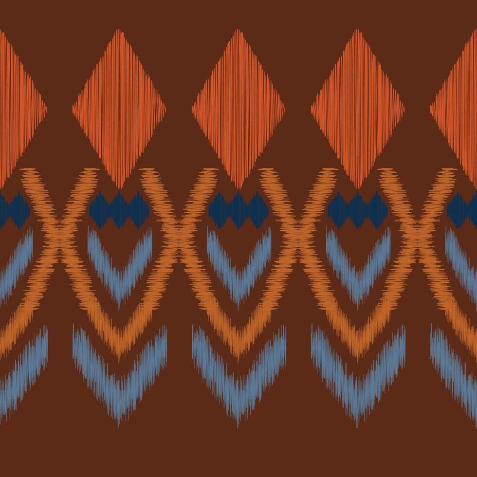 tradicional étnico ikat motivo tecido padronizar fundo geométrico .africano ikat bordado étnico oriental padronizar Castanho fundo papel de parede. abstrato, vetor, ilustração.textura, quadro, decoração. vetor