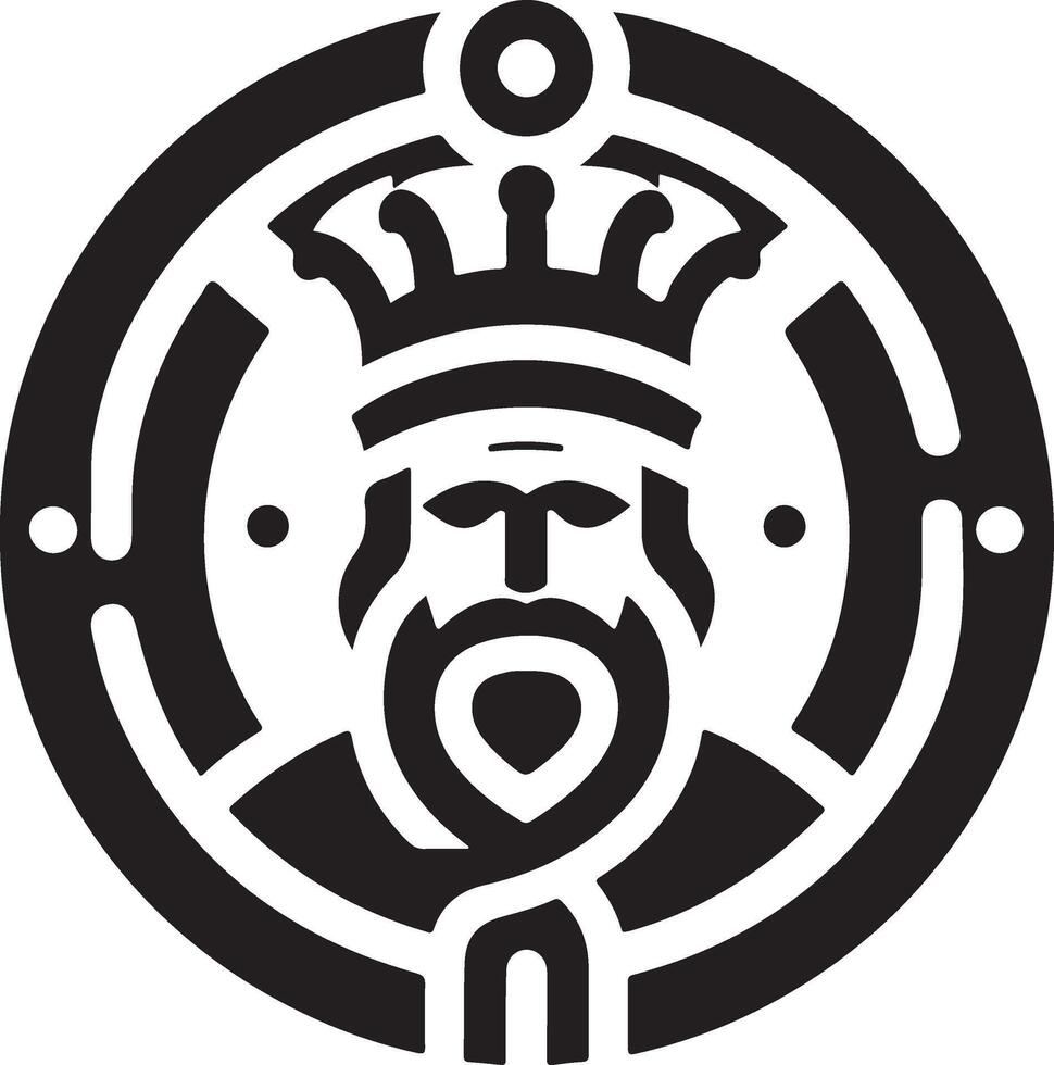 mínimo rei marca logotipo conceito, Preto cor silhueta, branco fundo 2 vetor