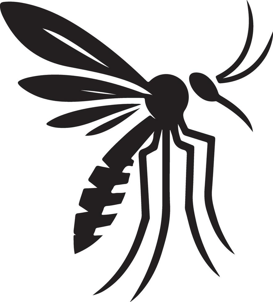 mínimo mosquito logotipo conceito, clipart, símbolo, Preto cor silhueta, branco fundo 16 vetor