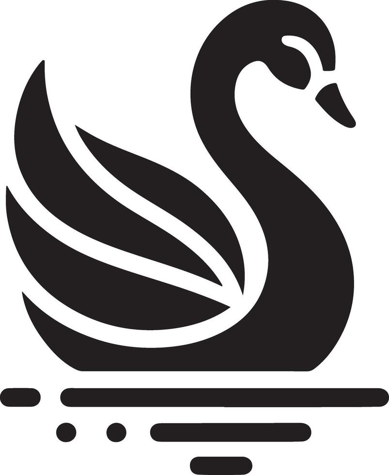 cisne logotipo vetor ícone, plano símbolo, Preto cor silhueta, branco fundo 7