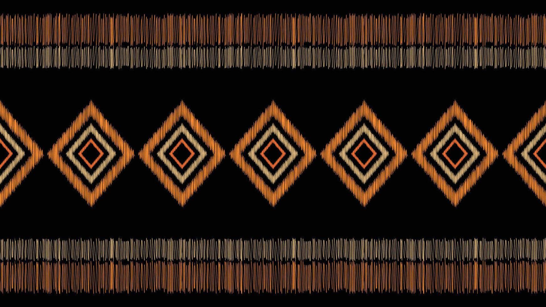 tradicional étnico ikat motivo tecido fundo padronizar geométrico .africano ikat bordado étnico oriental padronizar Preto fundo papel de parede. abstrato, vetor, ilustração.textura, quadro, decoração. vetor