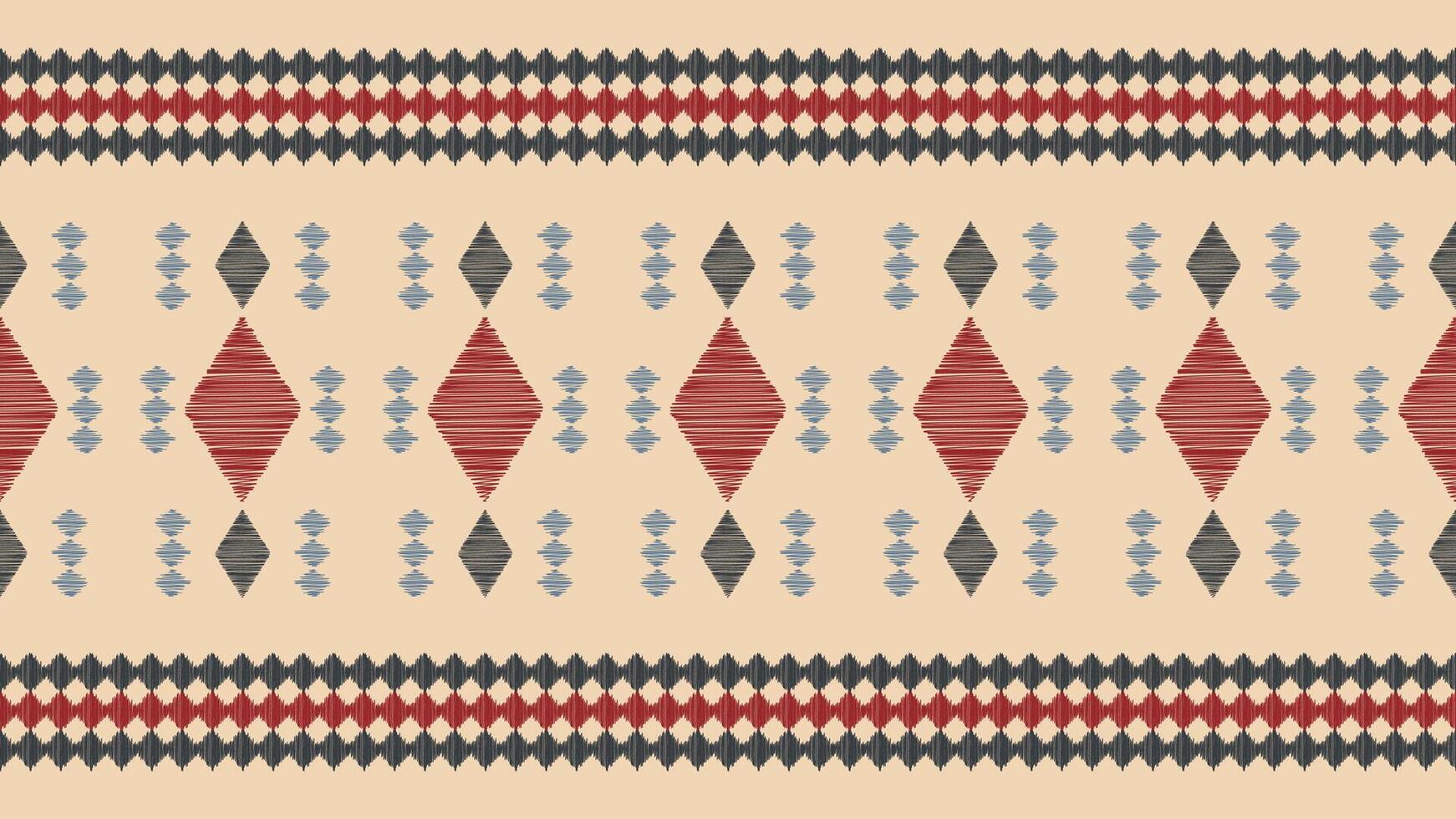 tradicional étnico ikat motivo tecido padronizar fundo geométrico .africano ikat bordado étnico padronizar Castanho creme fundo papel de parede. abstrato, vetor, ilustração.textura, quadro, decoração. vetor